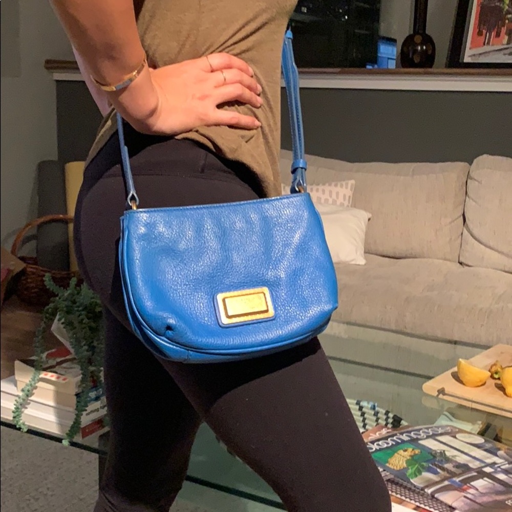 Marc by Marc Jacobs blue leather cross body bag